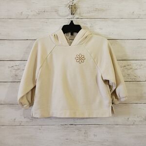 Old Navy  Baby Girl Kids Cream Hoodie with Flower Embroidery Size 18-24 M